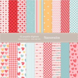 62 Fundos Digitais Dia Dos Namorados Scrapbook Papelaria 2