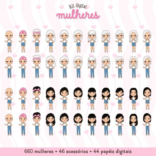 750 Ilustracoes Femininas Diversidade E Estilo Em Png 3