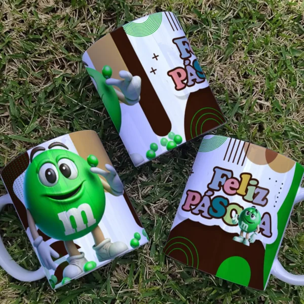 9 Arquivos JPG de Canecas Páscoa M&Ms 3D