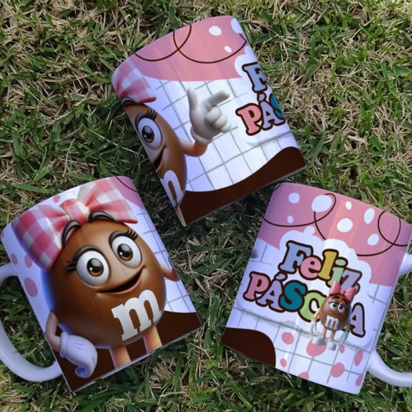 9 Arquivos JPG de Canecas Páscoa M&Ms 3D