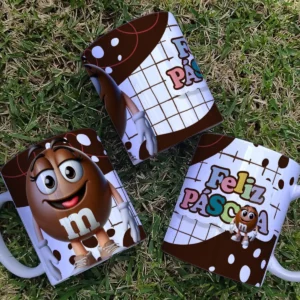 9 Arquivos JPG de Canecas Páscoa M&Ms 3D