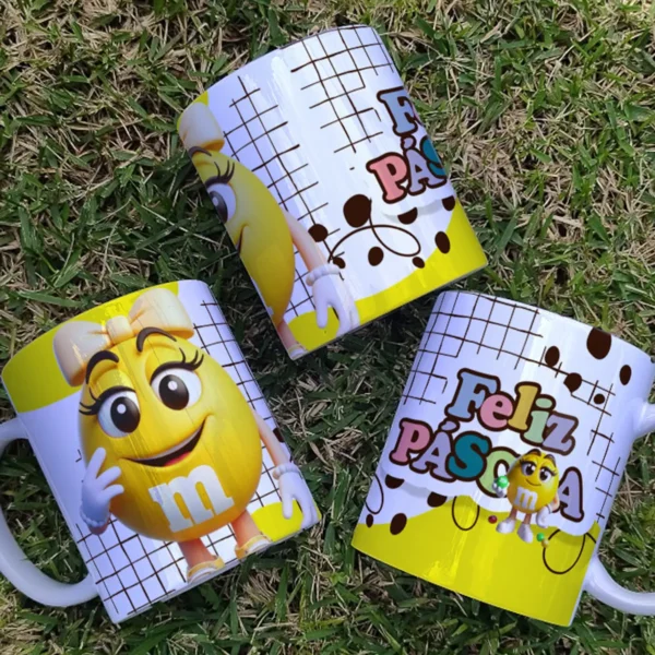 9 Arquivos JPG de Canecas Páscoa M&Ms 3D