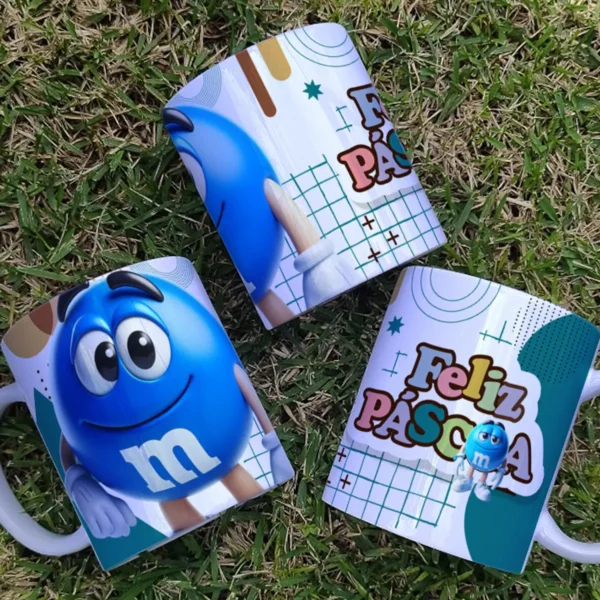 9 Arquivos JPG de Canecas Páscoa M&Ms 3D