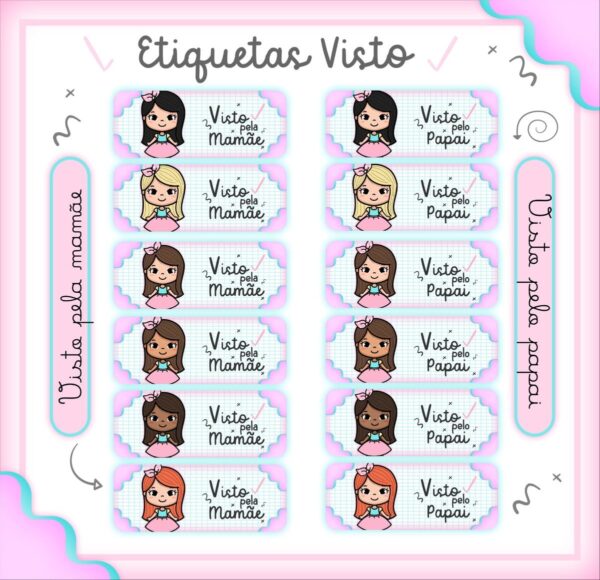 Adesivo Visto Pela Mamãe e Papai - Arquivo Digital