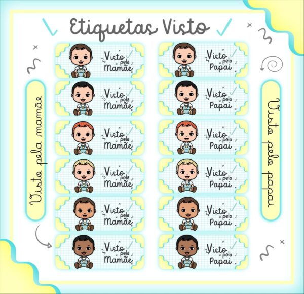 Adesivo Visto Pela Mamãe e Papai - Arquivo Digital