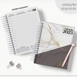 agenda 2023 marmorizada arquivo digital papel e cia