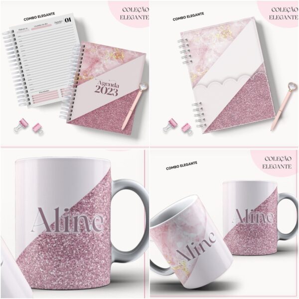 Agenda 2023 Rosa com Glitter - Arquivo Digital - Imagem 2