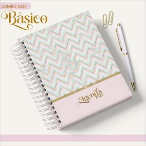 agenda 2024 chevron com texturas arquivo digital papel e scrapbook
