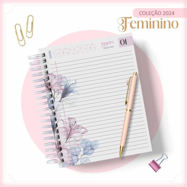 Agenda 2024 Floral Clean - Arquivo Digital - Imagem 2
