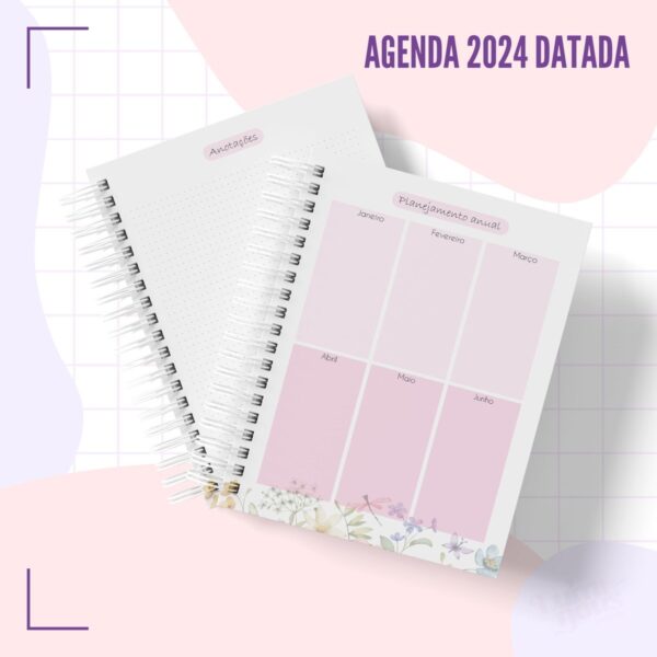 Agenda 2024 Floral Datada - Arquivo Digital - Imagem 3