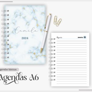 agenda 2024 marble azul arquivo digital agenda datada