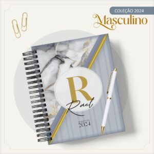 agenda 2024 marmore cinza arquivo digital papelaria personalizada