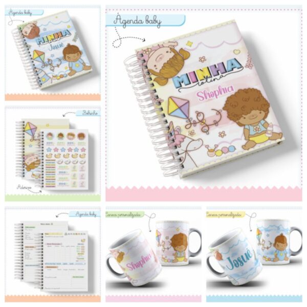Agenda Baby Menina e Menino - Arquivo Digital