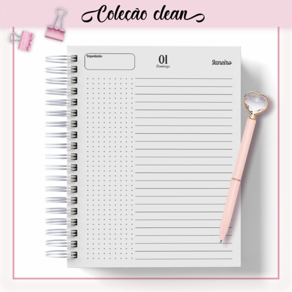 Agenda Clean Pink Black Datada 2023 - Arquivo Digital - Imagem 4