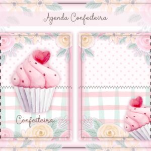 agenda confeitaria arte para caneca arquivo digital pautado