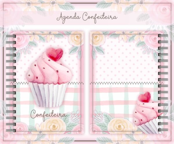 Agenda Confeiteira + Arte para caneca - Arquivo Digital