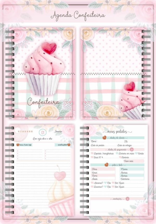 Agenda Confeiteira + Arte para caneca - Arquivo Digital - Imagem 2