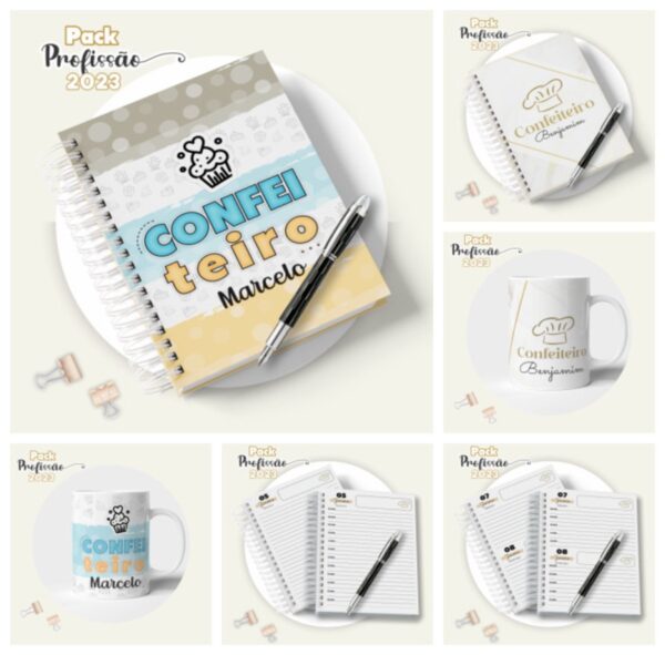 Agenda Confeiteiro Masculina - Arquivo Digital