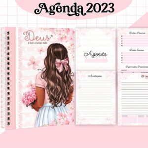 agenda datada 2023 arquivo digital papelaria personalizada