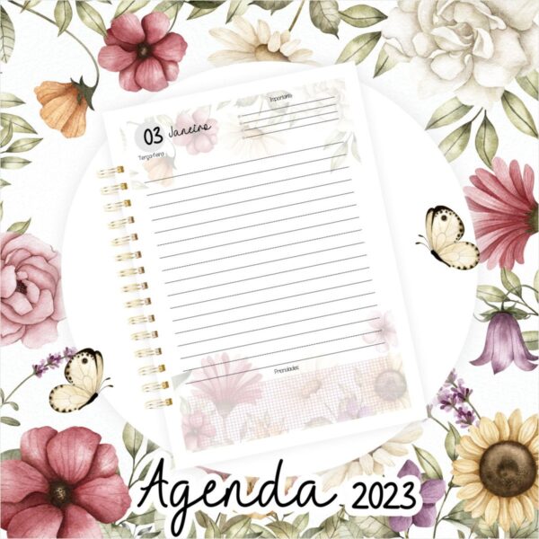 Agenda Datada 2023 Floral - Arquivo Digital - Imagem 2