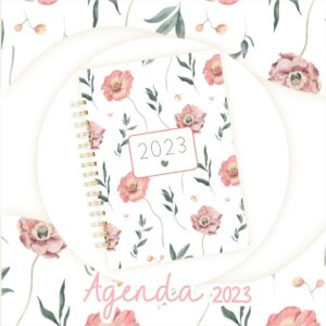 agenda datada 2023 floral rosinha arquivo digital kit encadernacao