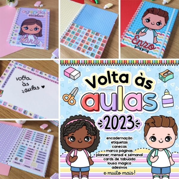 Agenda Escolar 2023 Volta Às Aulas Caderno Frases Artes Tags