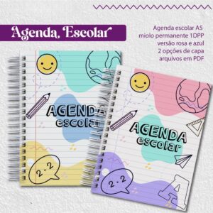 agenda escolar 2025 arquivos encadernacao agenda infantil