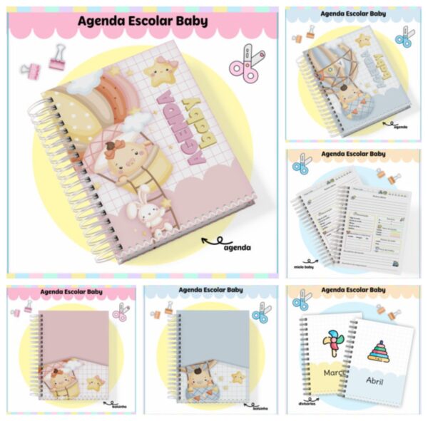 Agenda Escolar Baby Menina e Menino - Arquivo Digital