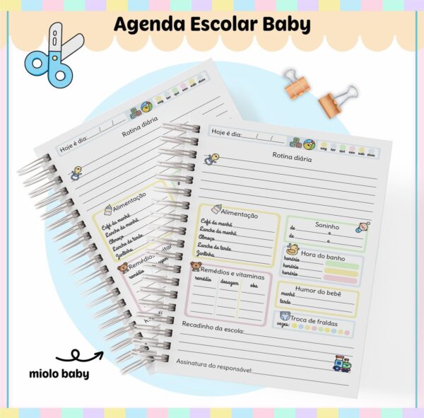 Agenda Escolar Baby Menina e Menino - Arquivo Digital