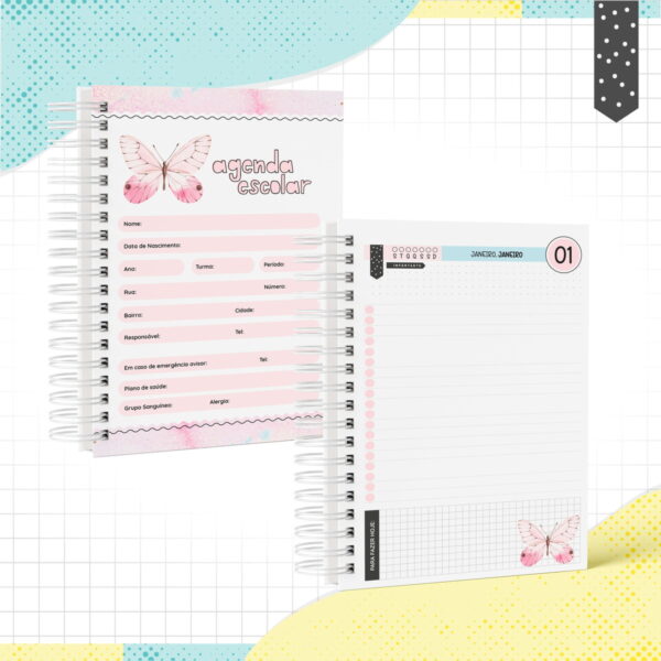 Agenda Escolar Borboleta - Arquivo Digital - Imagem 2