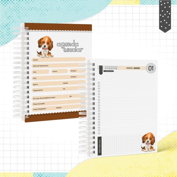 Agenda Escolar Cachorrinho - Arquivo Digital - Imagem 2