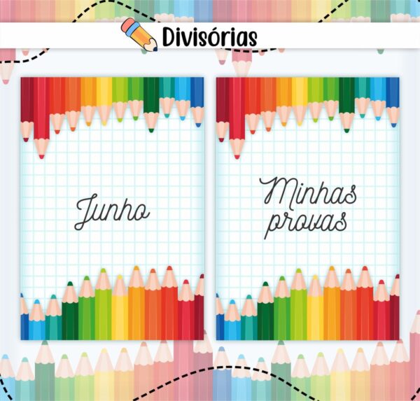 Agenda Escolar Colorida - Arquivo Digital