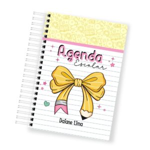 Agenda Escolar Menina 2025 - Arquivos Encadernação