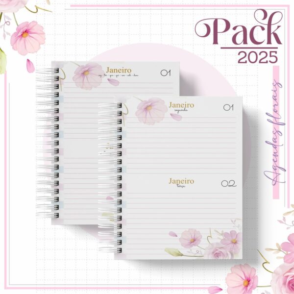 Agenda Feminina Floral Candy 2025 - Arquivo Digital