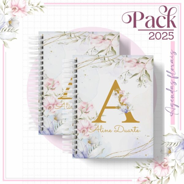 Agenda Feminina Floral Lilás 2025 - Arquivo Digital