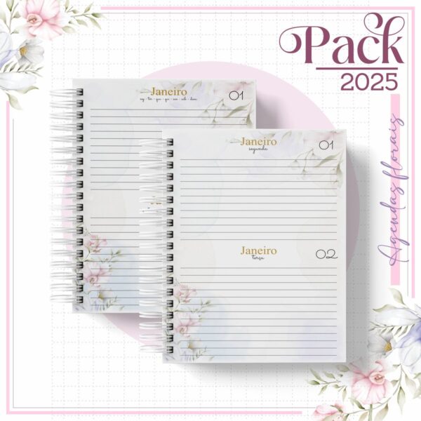 Agenda Feminina Floral Lilás 2025 - Arquivo Digital - Imagem 3