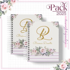 Agenda Feminina Floral Minimalista 2025 - Arquivo Digital