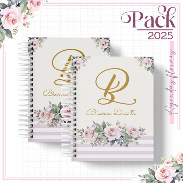 Agenda Feminina Floral Minimalista 2025 - Arquivo Digital