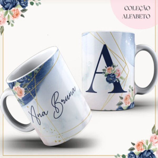 Agenda Floral Azul - Datada 2023 - Arquivo Digital