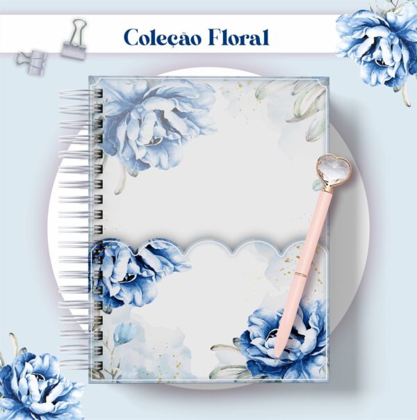 Agenda Floral Azul Datada 2023 - Arquivo Digital - Imagem 3
