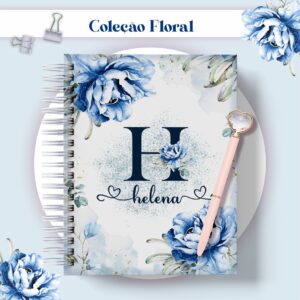 agenda floral azul datada 2023 arquivo digital encadernacao 2023