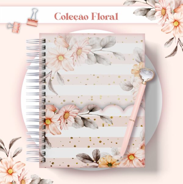 Agenda Floral Listrado Datada 2023 - Arquivo Digital - Imagem 3
