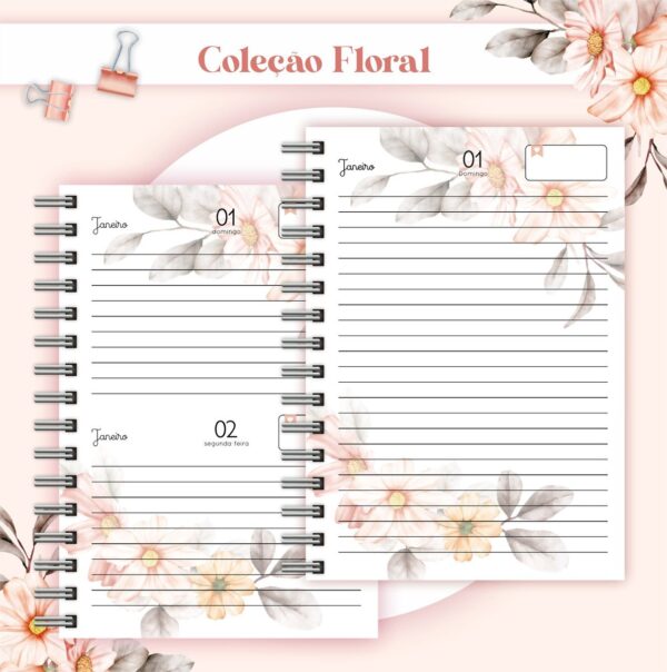 Agenda Floral Listrado Datada 2023 - Arquivo Digital - Imagem 2