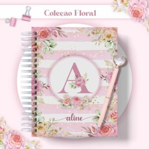 Agenda Floral Rosa Datada 2023 - Arquivo Digital