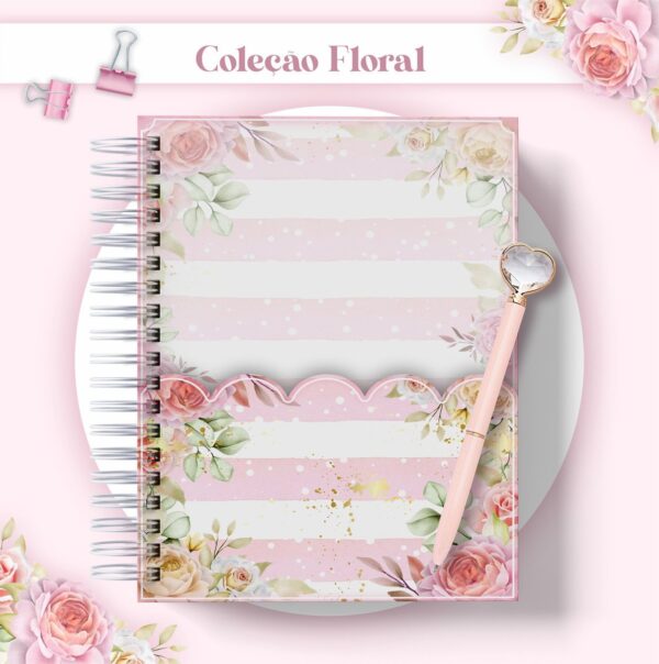 Agenda Floral Rosa Datada 2023 - Arquivo Digital - Imagem 3