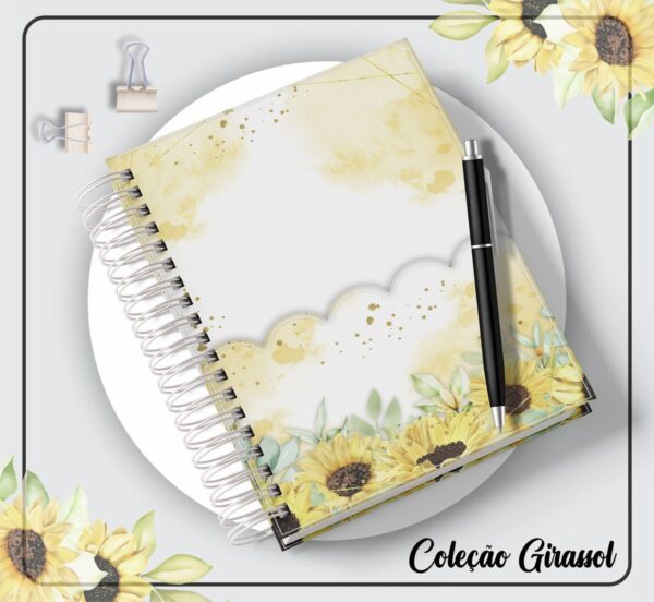 Agenda Girassol Alfabeto Floral - Arquivo Digital