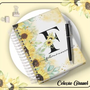 agenda girassol alfabeto floral arquivo digital miolo digital 1