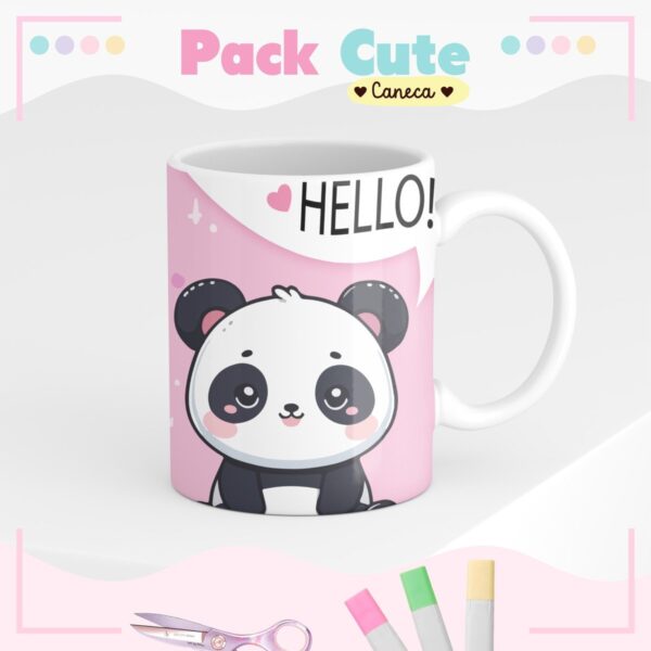 Agenda Infantil Permanente Panda Cute - Arquivo Digital
