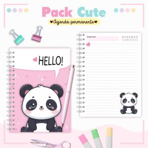 agenda infantil permanente panda cute arquivo digital arquivos digitais