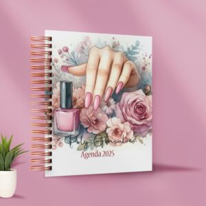 agenda manicure feminina 2025 arquivo digital designer